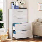 YITAHOME 4 Drawer Lateral Filing Cabinet,Dressers & Chests of Drawers for Bedroom,Printer Stand Vertical Storage Cabinet Fits Letter, A4, Legal Size for Home Office Organization, White
