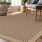 CAMILSON Easy Jute Rug 6x9, Indoor Outdoor Natural Color Fiber Area Rugs for Living Room Patio and Kitchen Rug, Sisal Boho Woven Design, Easy-Cleaning, Washable Outside Carpet Alfombras para(6 x 9)