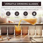 Venus Amber Brown Hobnail Highball Glasses Vintage Tumblers Set of 6 11 oz | Vintage Beaded Design, Embossed Bubble Texture, Elegant Color, Timeless Drinkware for Home Bars, Parties, and Housewarmings