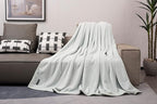 Mellowdy Extra Thick Hearty Plush Flannel Blanket (Pale Mint, 60x80) - 500GSM Twin Size Warm Blanket for Winter, Fall | Soft, Fluffy, Cuddly, Perfect for Bed, Oversized Throw for Couch, Sofa