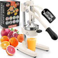 Zulay Kitchen Cast Iron Juicer - Heavy Duty Manual Juicer with Detachable Strainers for Easy Cleaning, Orange Juice Press for Citrus Fruits, Perfect for Bartenders, Juice Lovers & Health Enthusiasts