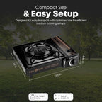 GasOne 10,000 BTU Dual Fuel Camp Stove – Butane and Propane Burner Portable Stove Camping Grill with Adjustable Heat Dial, Carry Case, Automatic Electric Ignition – Safe and Durable Construction