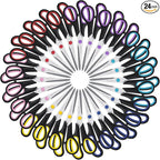 24PCS 8" Scissors,Sharp Stainless Steel All Purpose in Office School Crafts | Right/Left Handed, Comfort Grip Scissors for Office Desk Accessories Sewing Fabric Home Craft School Teacher/Class Supplies