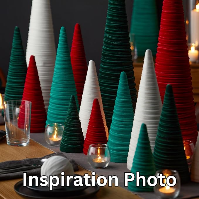 Your Heart's Content Emerald Velvet Trees Set of 3, Elegant Winter Mantel Decor, Valentine Tabletop, Classic Winter Wedding Centerpiece, Cozy Farmhouse (Emerald)