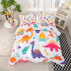 CVHOUSE Dinosaur Bedding Set,Dinosaur Comforter,Dinosaur Comforter Set Full,Microfiber Quilt Set with 1 Comforter and 2 Pillow Cases- 3 Piece