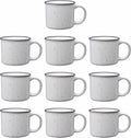 DISCOUNT PROMOS Ceramic Campfire Coffee Mugs 13 oz. Set of 10, Bulk Pack - Perfect for Tea, Espresso, Cappuccino, Hot Cocoa - White