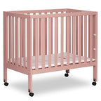 Jett Non-Full Size Folding Convertible Crib, Lightweight Portable Crib, Three Adjustable Mattress Height Settings, Easy to Fold Travel Crib, 1.5” Mattress Pad Included
