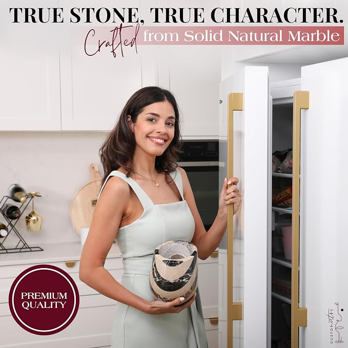 Gusto Nostro Marble Wine Chiller Bucket - 750ml Wine Bottle Cooler and Champagne Chiller for Party, Kitchen, Bar Cart Decor to Chill & Keep Bottles Cold - With Unique Wine Lovers Gift Box