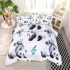 CVHOUSE Panda Bedding Set,Panda Comforter King,Cute Panda Comforter Set for Girls Kids Teens,Kawaii Panda Quilt Set with 1 Comforter and 2 Pillow Cases- 3 Piece