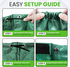 Gardenpal 3 Pack 132 Gallon Reusable Yard Waste Bag, Heavy Duty, Upright Lawn Bags with 4 Reinforced Handles (132 Gallon/3 Pack)