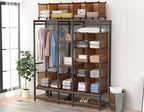 HOMIDEC Closet Organizers and Storage, 9 Cube Storage Organizer, Brown | Portable Closet Organizer System, Storage Cubes Shelves, for Bedroom, Kids Room, Bathroom, Wardrobe, Clothes Rack