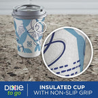 Dixie To Go Paper Coffee Cups With Lids, 12 oz, 156 Count (6 packs of 26 cups), Disposable Insulated Paper Cups for On-The-Go Hot or Cold Beverages