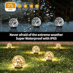 Solar Globe Lights Outdoor Waterproof-Solar Balls for Garden-Cracked Glass Ball Solar Lights Outdoor-Solar Orbs for Outside-Outdoor Decorations for Patio and Yard Lawn Backyard Decor
