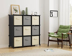 HOMIDEC Closet Organizers and Storage, 9 Cube Storage Organizer, Black | Portable Closet Organizer, Storage Cubes Shelves, for Bedroom, Kids Room, Bathroom, Wardrobe, Clothes Rack