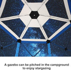 COBlZl Pop Up Gazebo 12x12 Screen House Tent for Camping, Outdoor Instant Stargazing Gazebo Canopy with Awning 2.0, Portable Hub Tent with Mosquito Netting, Pavilion for Backyard,Blue