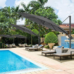 HOTIME10ft Large Cantilever Patio Umbrellas - Upgrade and Intensify - with 360 Rotation and 5 Angles Adjustment - Aluminum Offset Pool Umbrella Square Outdoor Umbrella for Patio Garden Deck Pool