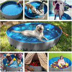 Jasonwell Foldable Dog Pet Bath Pool Collapsible Dog Pet Pool Bathing Tub Kiddie Pool Doggie Wading Pool for Puppy Small Medium Large Dogs Cats and Kids 32" Grey