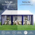GREEN PARTY 13x26FT Party Tent Heavy Duty, Large Wedding Event Shelters with 3 Carry Bags & Removable Sidewalls, Outdoor Canopy Gazebo Commercial Tent for Carport Camping Garden Patio