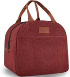 Lunch Bag for Women & Men Adult Insulated Lunch Box, Small Leakproof Cooler Food Lunch Containers Reusable High Capacity Lunch Tote Bags for Work, Travel, Outdoor - Wine Red