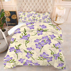 kxry Purple Flower Comforter Sets Bedding Sets Twin Size Comforter Set for Girls Women Kids 1 Comforter + 1 Pillow Case