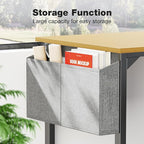 OLIXIS Computer Small Desk 32 Inch Home Office Writing Study Work Storage Bag Headphone Hooks Simple Wood Kids Student Table, Modern Nature