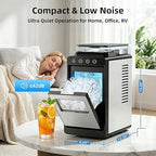 Antarctic Star Ice Maker, Portable Ice Machine with Self-Cleaning Function, 8 Cubes in 6 Mins Fast Countertop Ice Making, Compact Ice Cube Maker for Home, Kitchen, RV, Travel, Steel