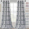 H.VERSAILTEX Blackout Curtains 108 inch Length 2 Panels Set Thermal Curtains & Drapes Window Treatment Noise Reducing Geometric Modern Grommet Living Room Curtains for Bedroom - Hunter Green and Gray