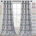 H.VERSAILTEX Blackout Curtains 108 inch Length 2 Panels Set Thermal Curtains & Drapes Window Treatment Noise Reducing Geometric Modern Grommet Living Room Curtains for Bedroom - Hunter Green and Gray