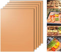 Dailyart Copper Grill Mats for Outdoor Grill, Set of 5 BBQ Grilling Mats for Outdoor Reusable & Easy to Clean & Non-Stick Copper Grill Sheets - Barbecue Grill Accessories for Gas, Charcoal, Electric