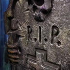 Haunted Hill Farm Tombstone Lifter by Tekky, Battery-Operated, Sound Activated Animatronic Zombie with Sound Effects and Lights for Indoor or Covered Outdoor Creepy Halloween Decoration
