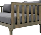 Christopher Knight Home Claremont Outdoor 3 Seater Acacia Wood Daybed with Fabric Water Resistant and Removable Cushions, Patio Garden Sofa with Slat Paneling Armrest and Back, Grey and Dark Grey