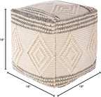 Mark&Day Pouf Ottoman, Prellenkirchen Modern Charcoal Cube Pouf Foot Rest for Living Room, Bedroom and Boho Home Decor (18"x18"x18")