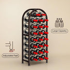 Wine Rack Free Standing Floor 23 Bottle Metal Wine Holder Organizer