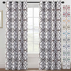 H.VERSAILTEX Blackout Curtains 84 inch Length 2 Panels Set Thermal Curtains & Drapes Window Treatment Noise Reducing Geometric Modern Grommet Living Room Curtains for Bedroom - Brown and Gray