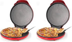 Betty Crocker Pizza Maker Plus,12" Indoor Electric Grill,Nonstick Griddle Pan for Pizzas,Quesadillas,Tortillas,Nachos and more,12" Electric Griddle for Delicious Meals and Snacks,Red,(Pack of 2)