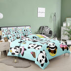 Bodhi Cartoon Cute Panda Comforter Set Full for Boys Kids Girls Teens Soft Microfiber Animal Theme Panda Bedding Set Full Size 3D Panda Comforter Set 1 Comforter+2 Pillow Shams #4007