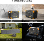 Pecron E500LFP Portable Power Station, 576Wh LiFePO4 Battery, 600W AC Outlets Solar Generator, Fast Charging Power Station for Home Use, RV, Camping, CPAP, Emergencies
