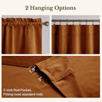 Burnt Orange Fall Decor Window Valance 52x18 Inch 1 Panel | Velvet Wavy Window Treatment for Kitchen, Vibrant Autumn Decoration Short Curtains for Living Room, Bathroom, Basement