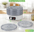NutriChef Electric Countertop Food Dehydrator - Multi-Tier High-Heat Circulation Professional Food Preserver, Fruit, Vegetable Dryer, Meat or Beef Jerky Maker w/ 5 Stackable Trays - AZPKFD12