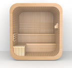 Outdoor Wood Sauna, Canadian Cedar Sauna 6 Person, 6 KW ETL Harvia Heater, with Front Large Glass Windows, Square with Wooden Bucket,Spoon(0-195 °F)
