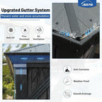 Outdoor Hardtop Gazebo for Patio 12x16FT with Resin-Galvanized Steel Roof, Metal Hard Top Gazebo with Gutters, Heavy Duty Gazebos All Season with Curtains & Netting, for Deck, Backyard, Hot Tub