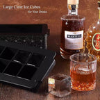 Bangp Crystal Clear Ice Cube Maker with Reusable Ice Storage Bag | Clear Ice Cube Mold with Lid Makes 8 Large 2" Square Pure Ice Cubes for Whiskey,Cocktails & Drinks,Whiskey Gifts for Men