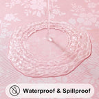 Smiry Rectangle Waterproof Heavy Duty Vinyl Tablecloths, 70 x 90 Inch | Wipeable Washable Floral Embossed Table Cover for Kitchen and Dining Room, Indoor & Outdoor Use, Pink