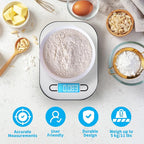 Smart Weigh Stainless Steel Digital Kitchen Scale for Cooking, Weight Loss, Calorie Tracking, Baking, Food Portion Control, and Meal Prep - Accurate Measurements in Grams and Ounces