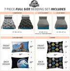 Franco Kids Bedding Super Soft Comforter and Sheet Set with Sham, 7 Piece Full Size, Jurassic World