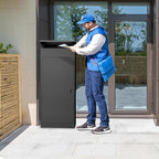 Package Delivery Boxes for Outside,Enlarged Porch Box for Packages with Coded Lock,Large Space,Waterproof,Cold-Rolled Steel Package Lock Box (19.7”x16.1”x50”)