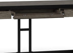 SIMPLIHOME Erina SOLID WOOD and Metal Modern Industrial 60 inch Wide Home Office Desk, Writing Table, Workstation, Study Table Furniture in Farmhouse Grey with 2 Drawers