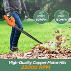 Cordless Leaf Blower, 150Mph Handheld Electric Leaf Blowers with 2.0Ah Battery & Fast Charger, 2 Speed Mode, 20V Battery Powered Leaf Blowers for Cleaning Patio, Yard, Sidewalk