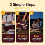 Mr. Bar-B-Q Hershey's Smores Caddy Tray Organizer - Smores Station Box to Store All Essentials On The Go for Picnics, Camping w/Removable Tray & Carrying Handle - No Food Items Included - 00262HSY