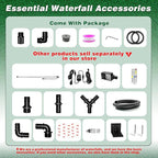 Waterfall Spillway, Clear Acrylic Pool Fountain w/Top Open Lip & Pipe Connector Kits for Outdoor/Indoor Decorative, 23.6'' Pool Water Feature for Garden Patio, Backyard Koi Pond Decor